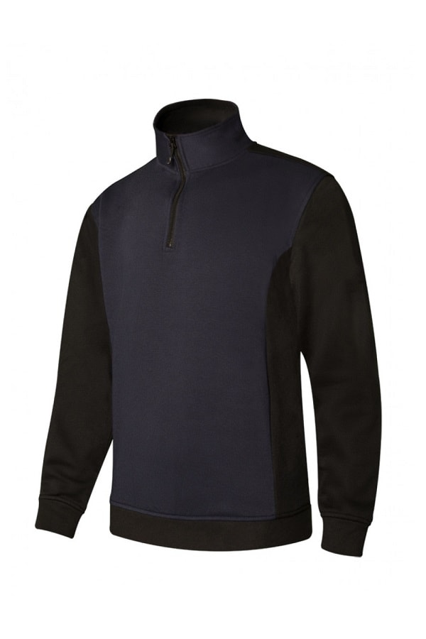 Felpa Blu e nera con Zip collo