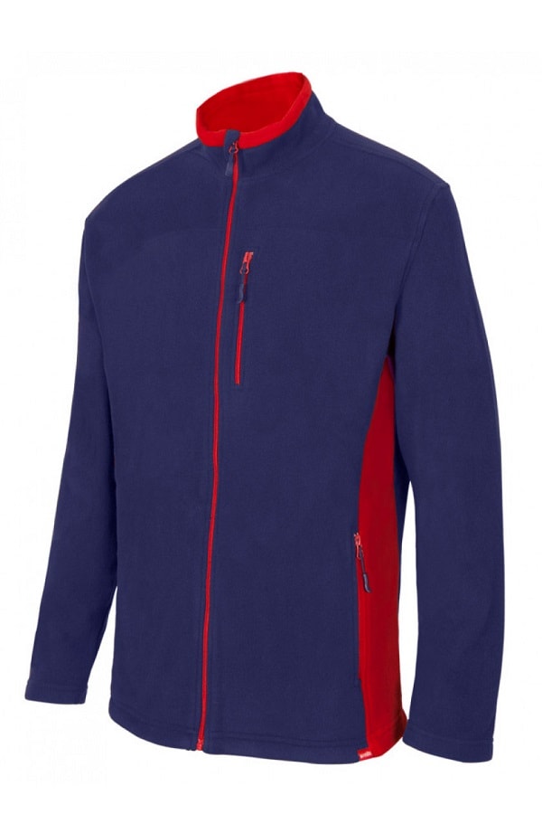 Pile bicolore Blu a zip intera