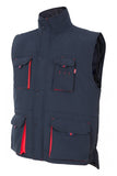 Gilet trapuntato bicolore multitasche Blu e rosso