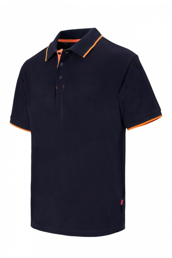 Polo da lavoro bicolore blu arancio