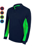 Polo Blu Navy bicolor unisex a maniche lunghe