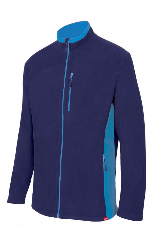 Pile bicolore Blu a zip intera