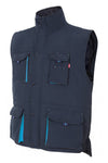 Gilet trapuntato bicolore multitasche Blu e azzurro