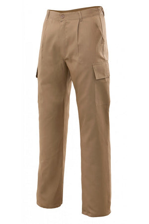 Pantaloni multitasche in polycotone beige