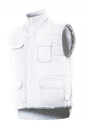 Gilet trapuntato multitasche bianco