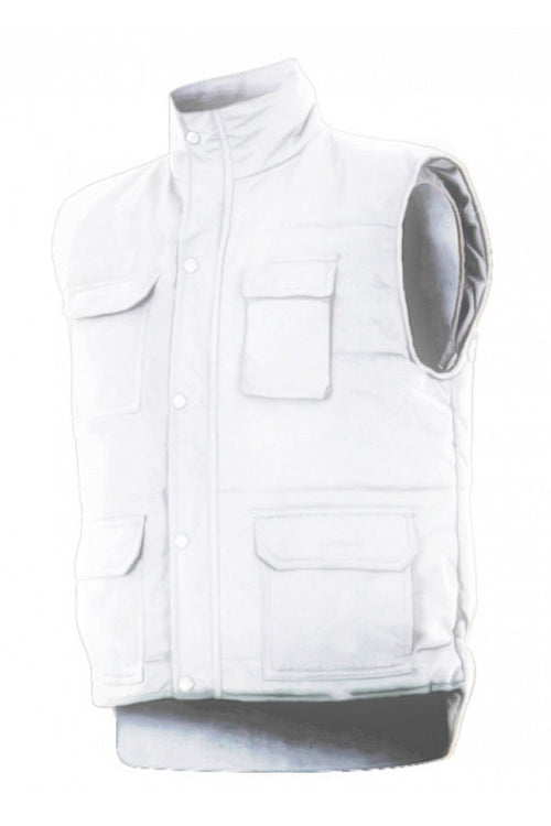 Gilet trapuntato multitasche bianco