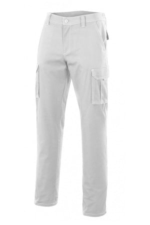Pantaloni multitasche Slim in polycotone bianchi