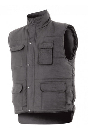 Gilet trapuntato multitasche grigio