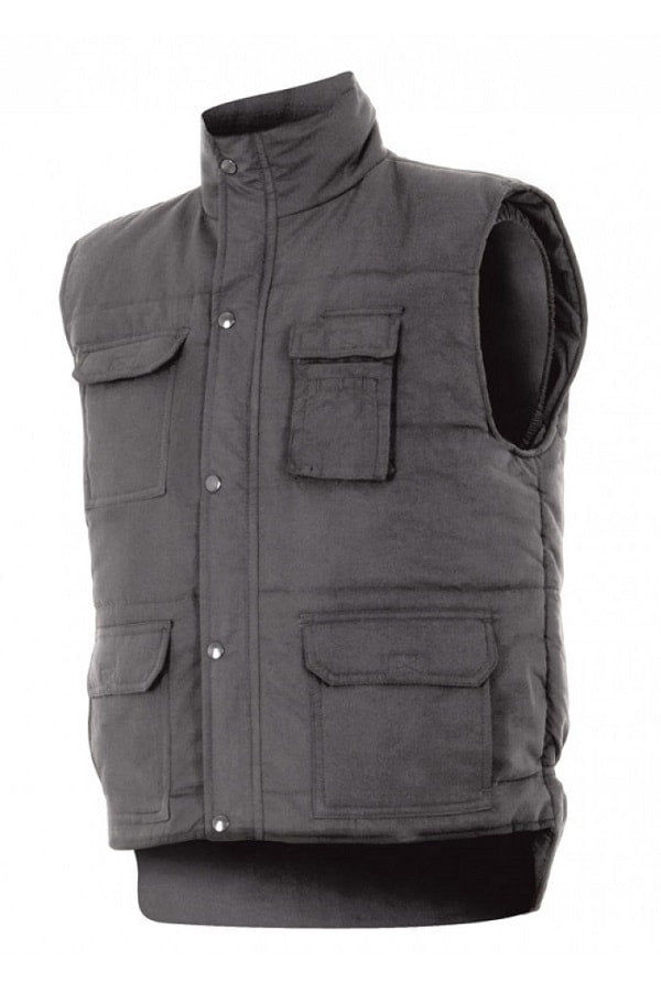 Gilet trapuntato multitasche grigio