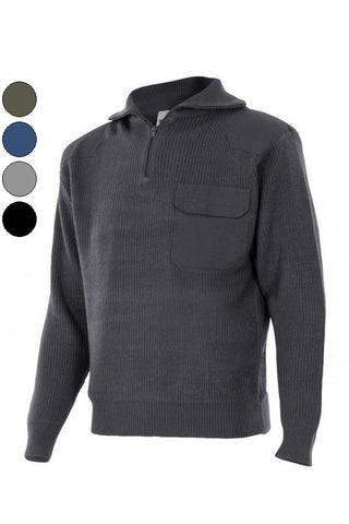 Maglione a maglia spessa collo alto con Zip 
