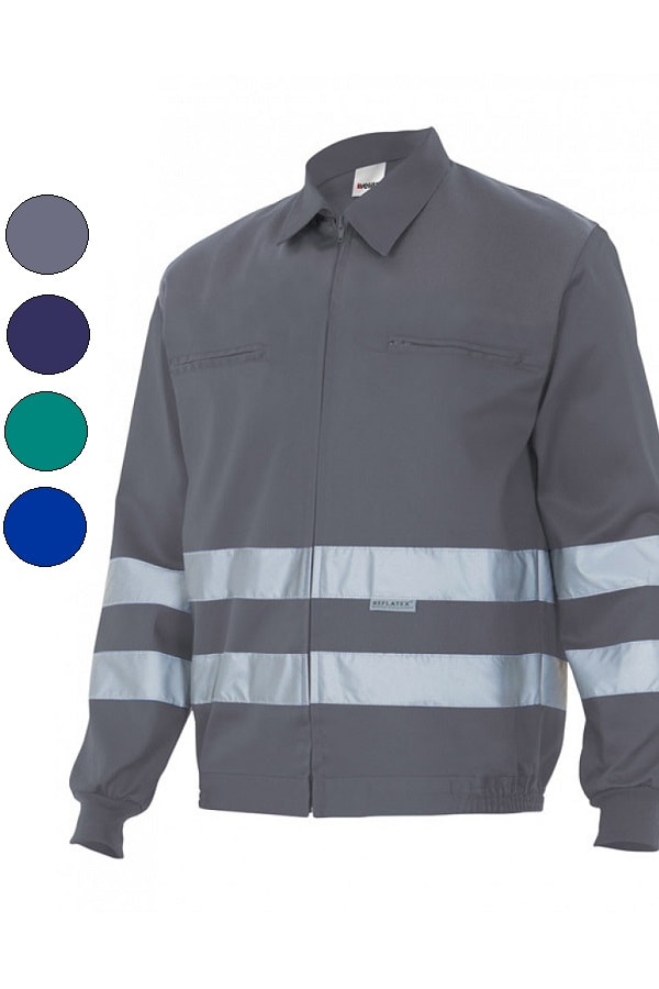 Giubbotto con bande rifrangenti grigio