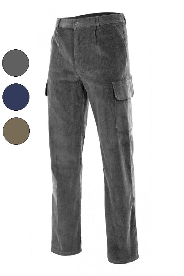 XL OFFERTA Pantaloni Blu fustagno di velluto Cotone