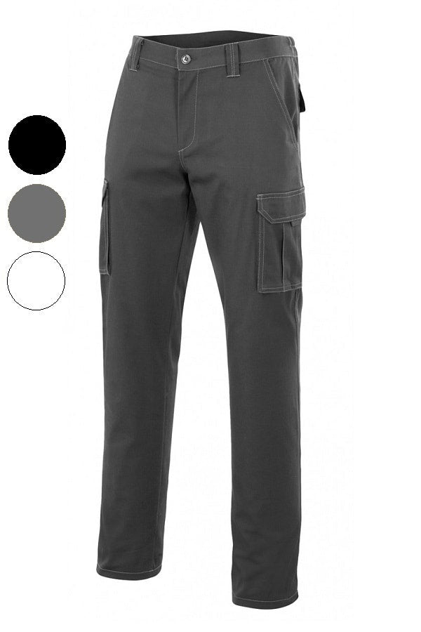 Pantaloni multitasche Slim in polycotone 240