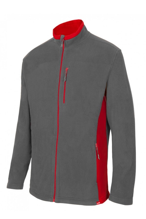 Pile bicolore Grigio e azzurro a zip intera