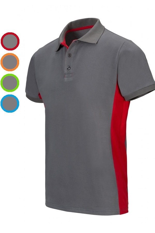 Polo Grigia bicolor unisex a maniche corte
