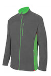 Pile bicolore Grigio e verde a zip intera