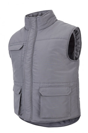 Gilet imbottito multitasche grigio