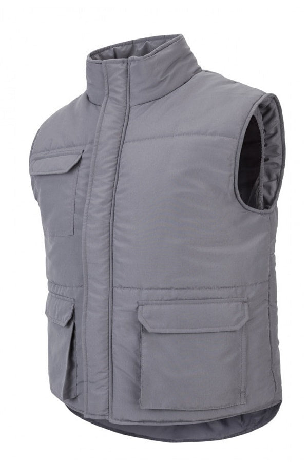 Gilet imbottito multitasche grigio
