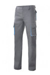 Pantaloni bicolore grigio azzurro