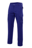 Pantaloni multitasche Slim in polycotone Bluette