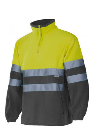 Pile alta visibilità Zip Collo gialla grigia