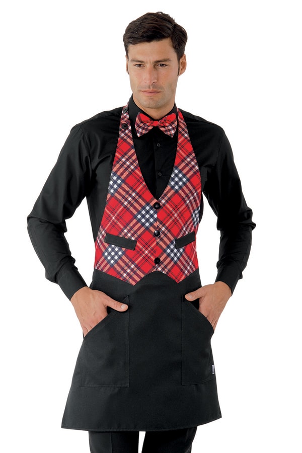 Grembiule Garcon antracite tartan 407