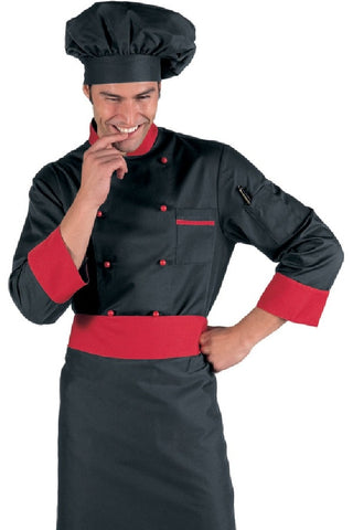 Giacca Cuoco Nera e Rossa - ITALIADIVISE