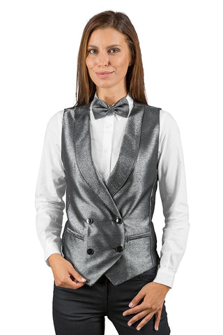 Gilet unisex doppiopetto Lurex Silver - ITALIADIVISE