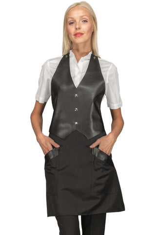 Grembiule Dakota in ecopelle nero - ITALIADIVISE