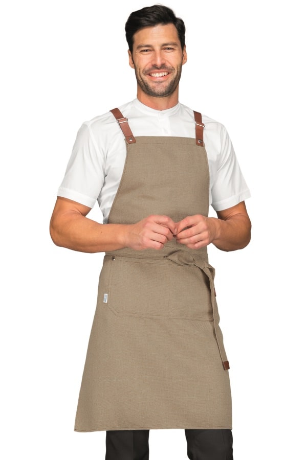 Grembiule Mexico Short natural con inserti ecopelle