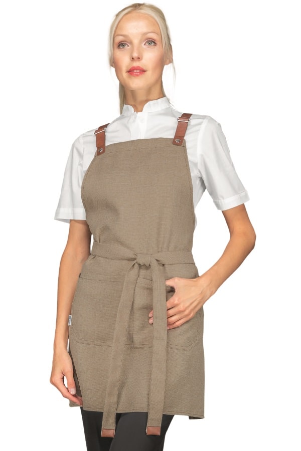 Grembiule Mexico Short natural con inserti ecopelle