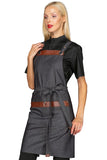 Grembiule Milford black jeans con inserti ecopelle