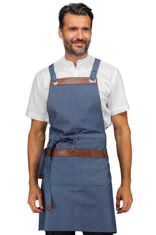 Grembiule Milford Jeans con inserti ecopelle