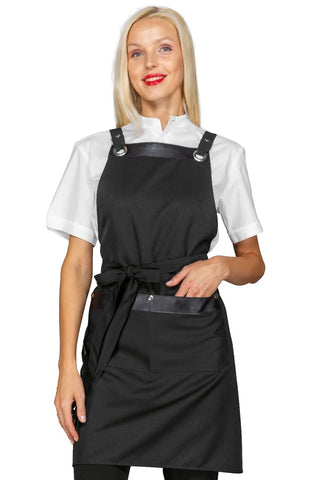 Grembiule Milford Nero con inserti ecopelle