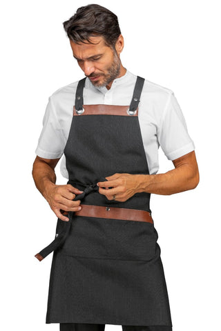 Grembiule Milford Nero con inserti ecopelle