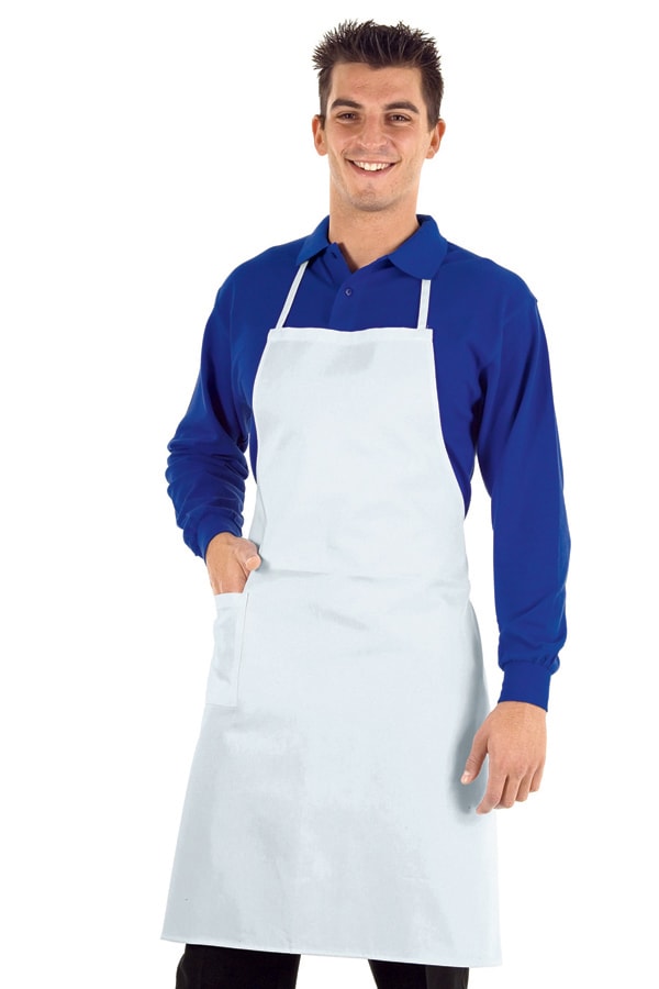 Grembiule Pettorina Bianco in Cotone