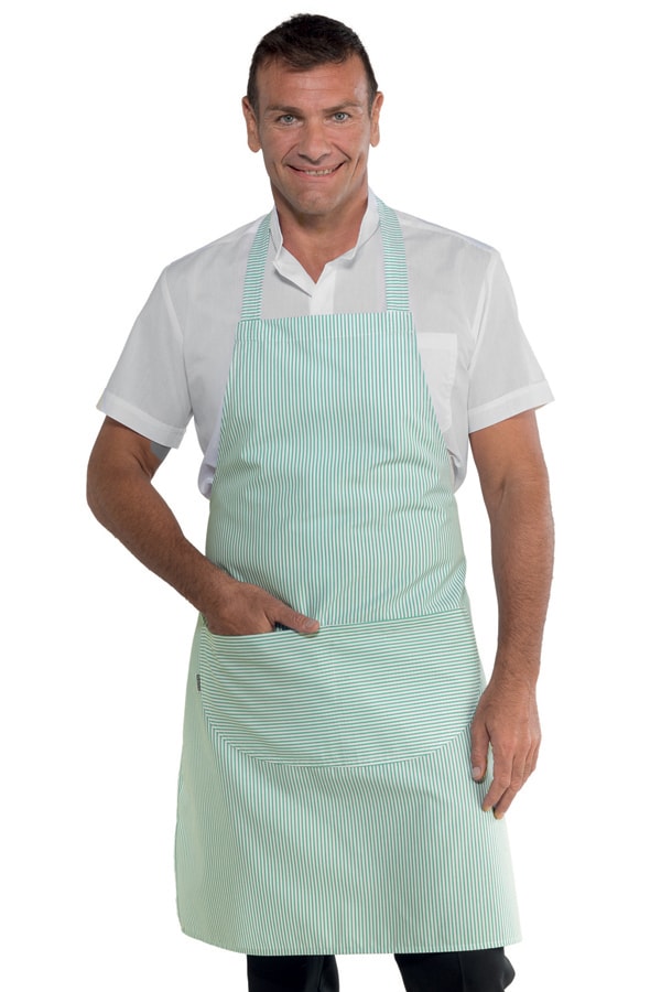 Pettorina Bio Cotone Pastello a righe verde