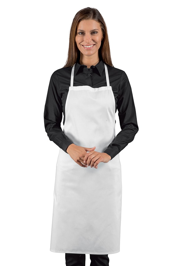 Grembiule Pettorina Bianco in Cotone