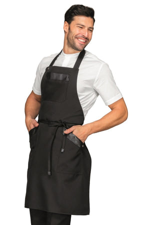 Grembiule Oregon nero con inserti ecopelle