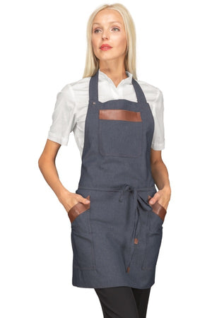 Grembiule Oregon jeans con inserti ecopelle short