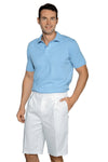 Bermuda con passanti e zip bianchi