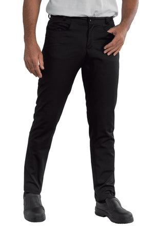 Pantalone Yale Slim Nero in cotone stretch - ITALIADIVISE