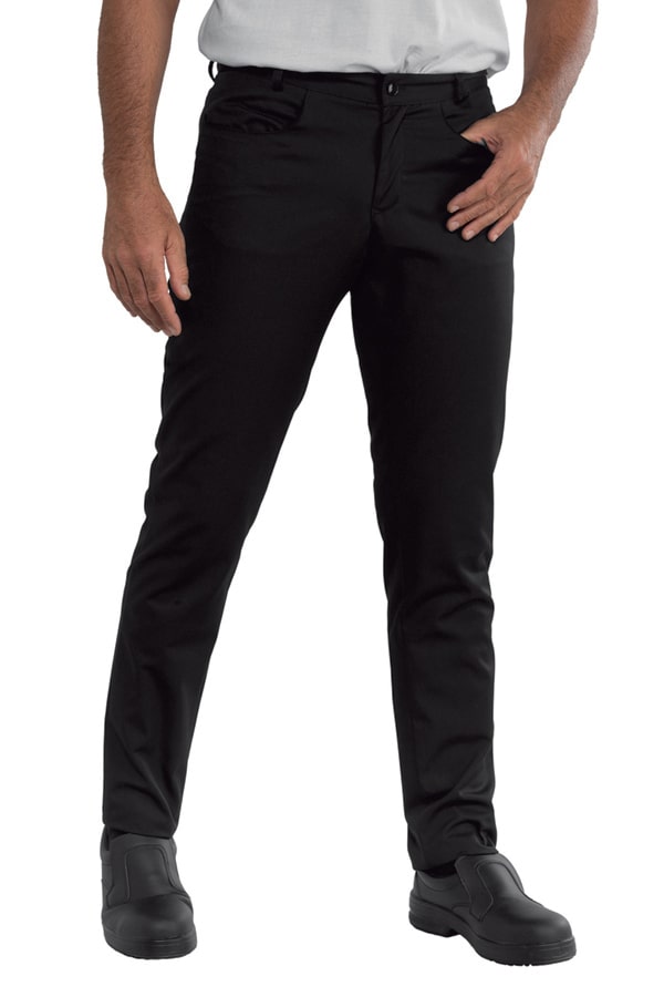 Pantalone Yale Slim Nero in cotone stretch - ITALIADIVISE