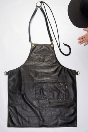 Grembiule in pelle nera Black Diamond