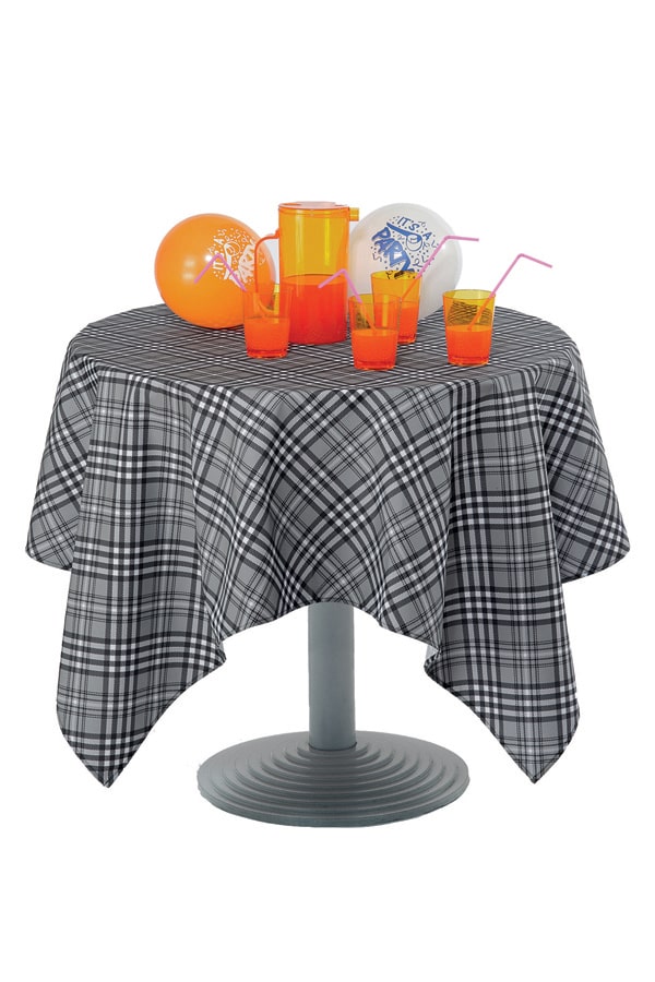 Tovaglia Tartan Grigia motivi Bianchi e neri - ITALIADIVISE