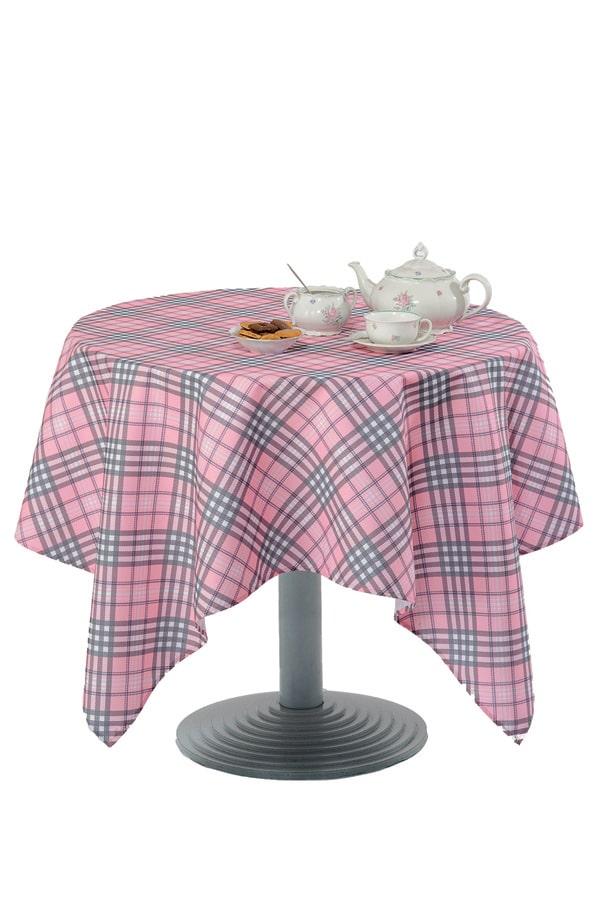 Tovaglia Tartan Grigia motivi Rosa e grigi