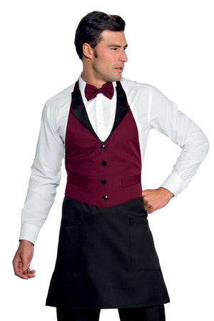 Grembiule unisex Victor bordeaux nero